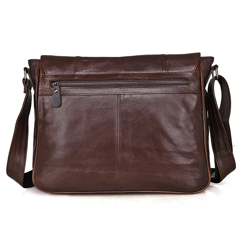 Nesitu High Quality Coffee First Layer Genuine Leather Cross Body Men Messenger Bags Real Skin Shoulder Bags #M7338