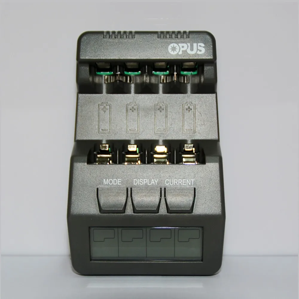 Original OPUS BT-C700 NiCd NiMh LCD Digital Intelligent AAA  AA 4 Slots Battery Charger EU US Adapter