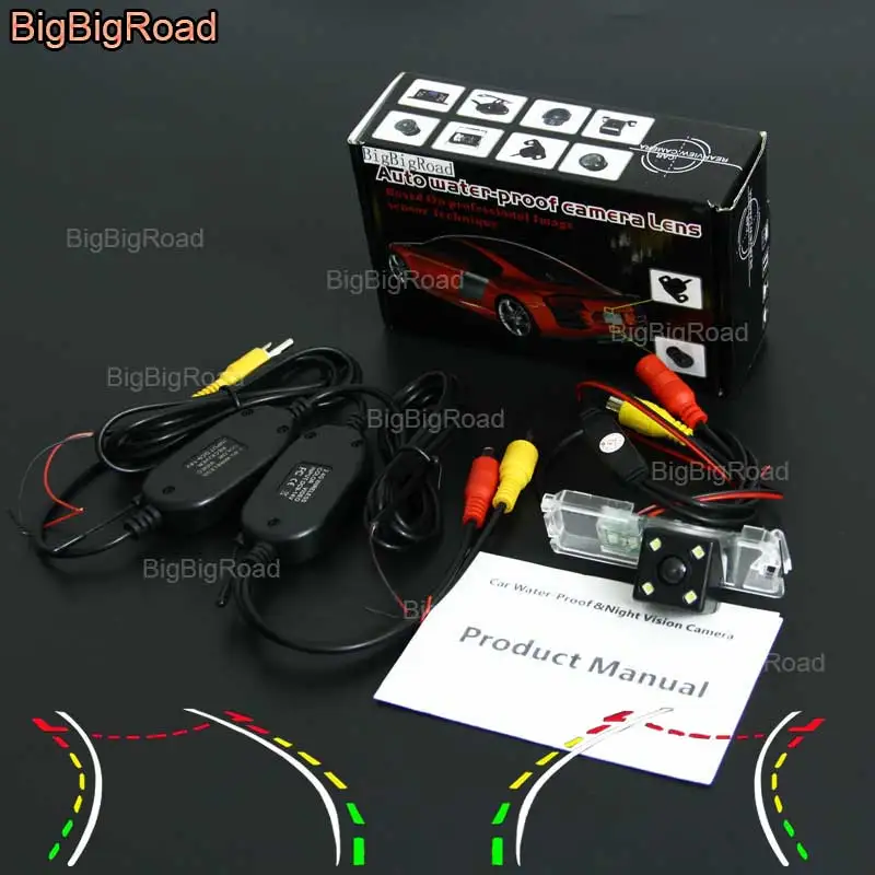 

BigBigRoad Car Intelligent Dynamic Track Rear View Camera Waterproof For Volkswagen Scirocco / SEAT Ibiza Leon Alhambra Altea