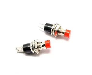 10pcs PBS-110 PBS110 2PIN Plastic 7mm Push Button Momentary Switch Red Lockless