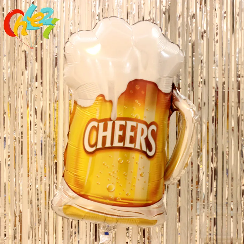 1pc Big Size Cheers Beer Mug Cup Foil Air Balloons For Birthday Party Decoration Graduat Party Summer Party Decorations 73x51cm