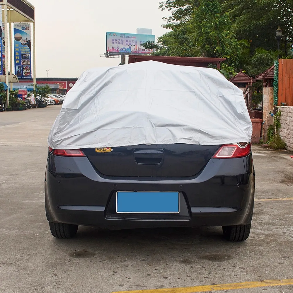 Half Car Cover Sun UV Snow Dust Rain Resistant Durable Covers 3.2Mx1.75M Automobile Accessories For Car Care