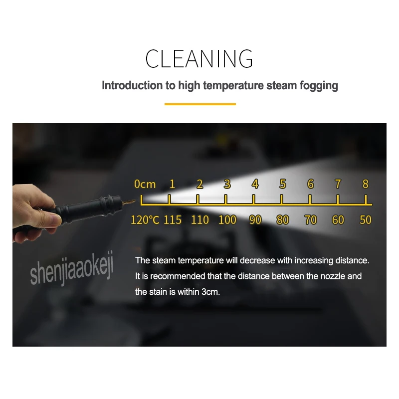 2600W High temperature Mobile Cleaning Machine  High Pressure Steam cleaner Automatic Handheld kitchen wash tool  1pc