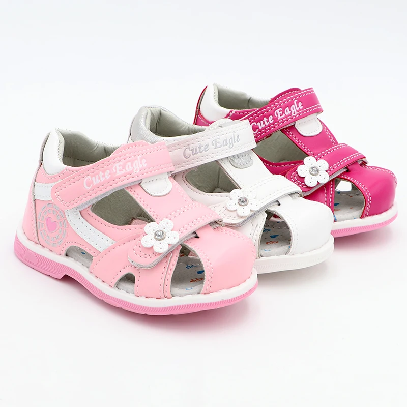 Nette Adler Sommer Mädchen Sandalen Pu Leder Kleinkind Kinder Orthopädische Sandalen Mädchen Closed Toe Baby Flache Schuhe Eur 20-30 neue 2022