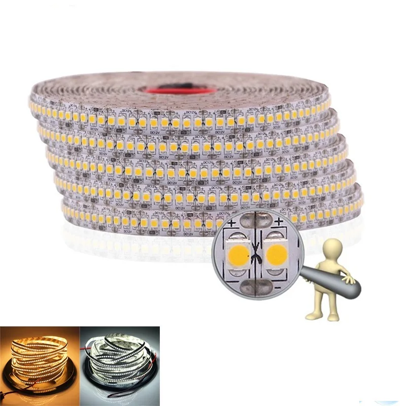 1m 2m 3m 4m 5m/lot 2835 SMD 1200LED Strip 3528 tape DC12V ip20 Non waterproof Flexible Light 240leds/m White Warm White fita de