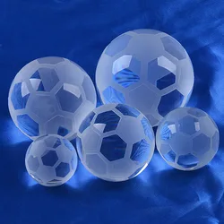 40/50/60/70/80MM Clear Crystal Football Sphere Meditation Paperweight Football Shape Glass Ball Fengshui Decoration