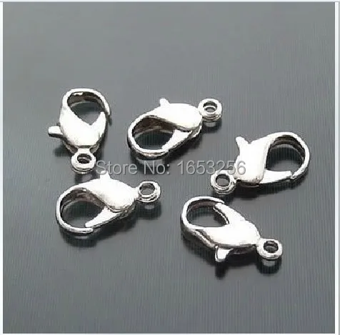 100pcs Lot 15mm Stainless Steel Lobster Clasps & Hooks Jewelry Findings & Accessories High Polished