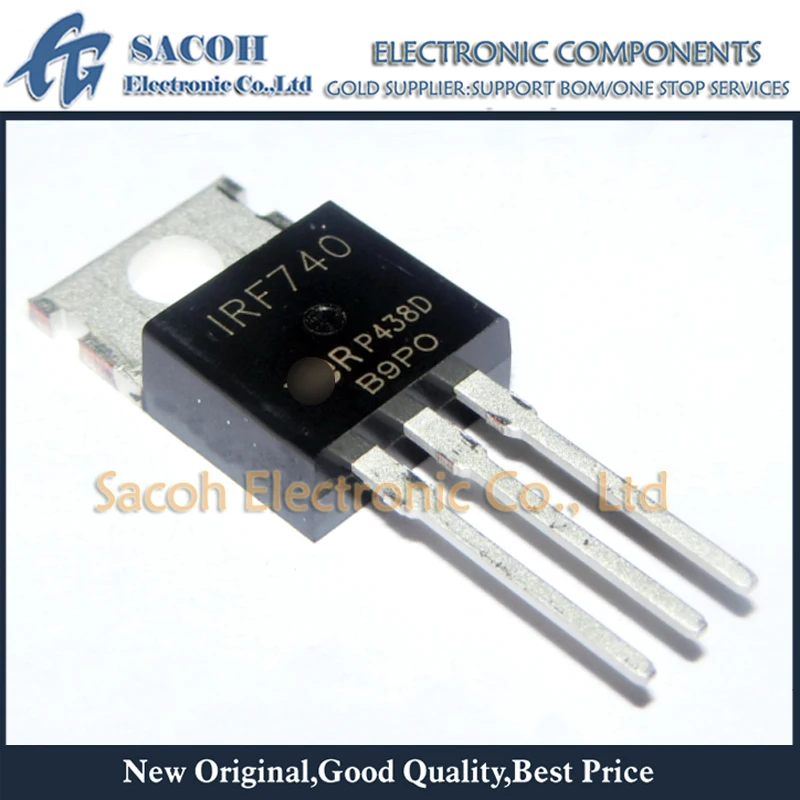 New Original 10Pcs/Lot IRF740 IRF740PBF IRF740A OR IRF740B OR FHP740 740 TO-220 10A 400V N-Ch MOSFET Transistor