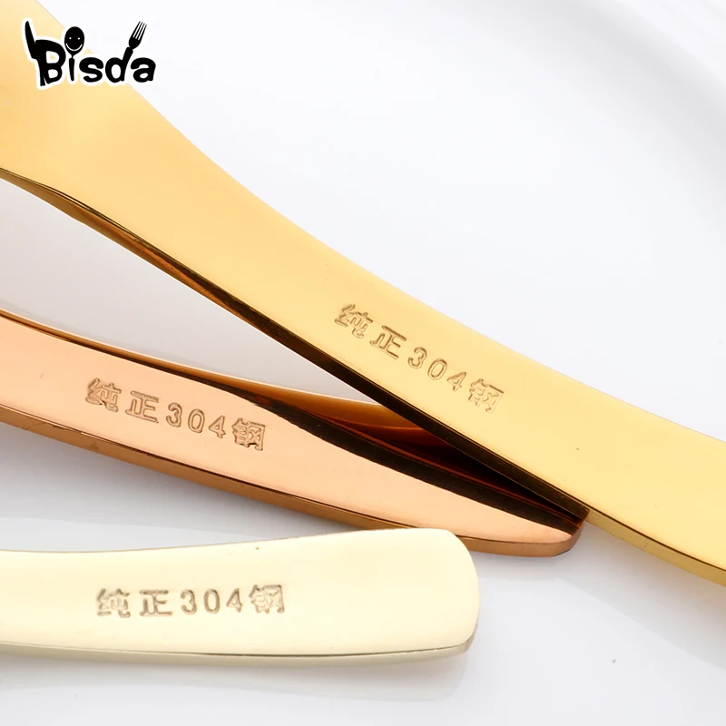 1Pc Serving Spoon Stainless Steel Round Spoon Gold Salad Rice Soup Scoop Small for Ice Cream Luxury Dinnerware Kit Party Tools