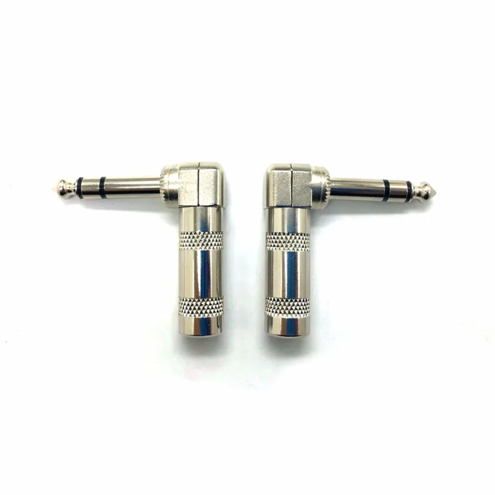 จัดส่งฟรีHaldane 4ชิ้น/ล็อต6.35มม.1/4นิ้วTRSสเตอริโอ3ขั้วแจ็คมุมขวา90เสียบปลั๊กไมโครโฟนaudio Connector