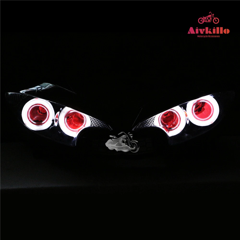 Motorcycle Angel Eye HID Headlight Assembly Fit For Yamaha YZF R6 2003 - 2005