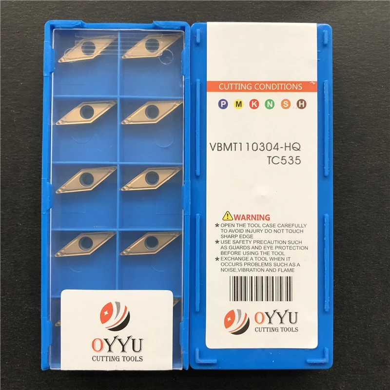 

OYYU VBMT 110304 VBMT110304-HQ TC535 coating Cermet Carbide Inserts Processing Steel Cast Iron Lathe Tools Turning Tool Cutter