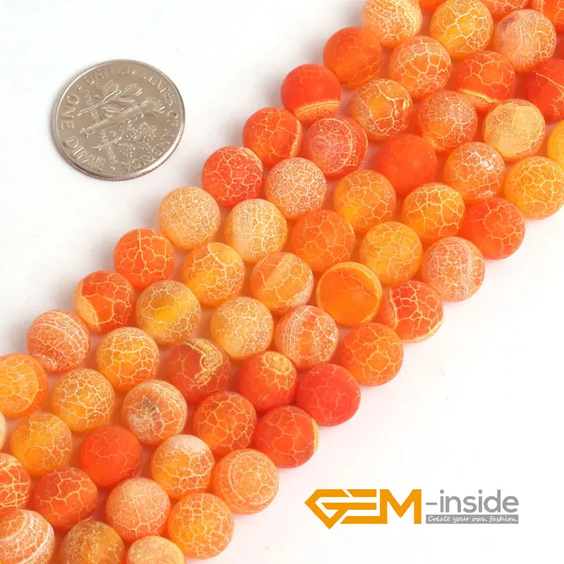 8MM Matte Frosted Orange Carnelian Stone Beads DIY loose beads for jewelry making beads strand 15 \