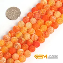 8MM Matte Frosted Orange Carnelian Stone Beads DIY loose beads for jewelry making beads strand 15 