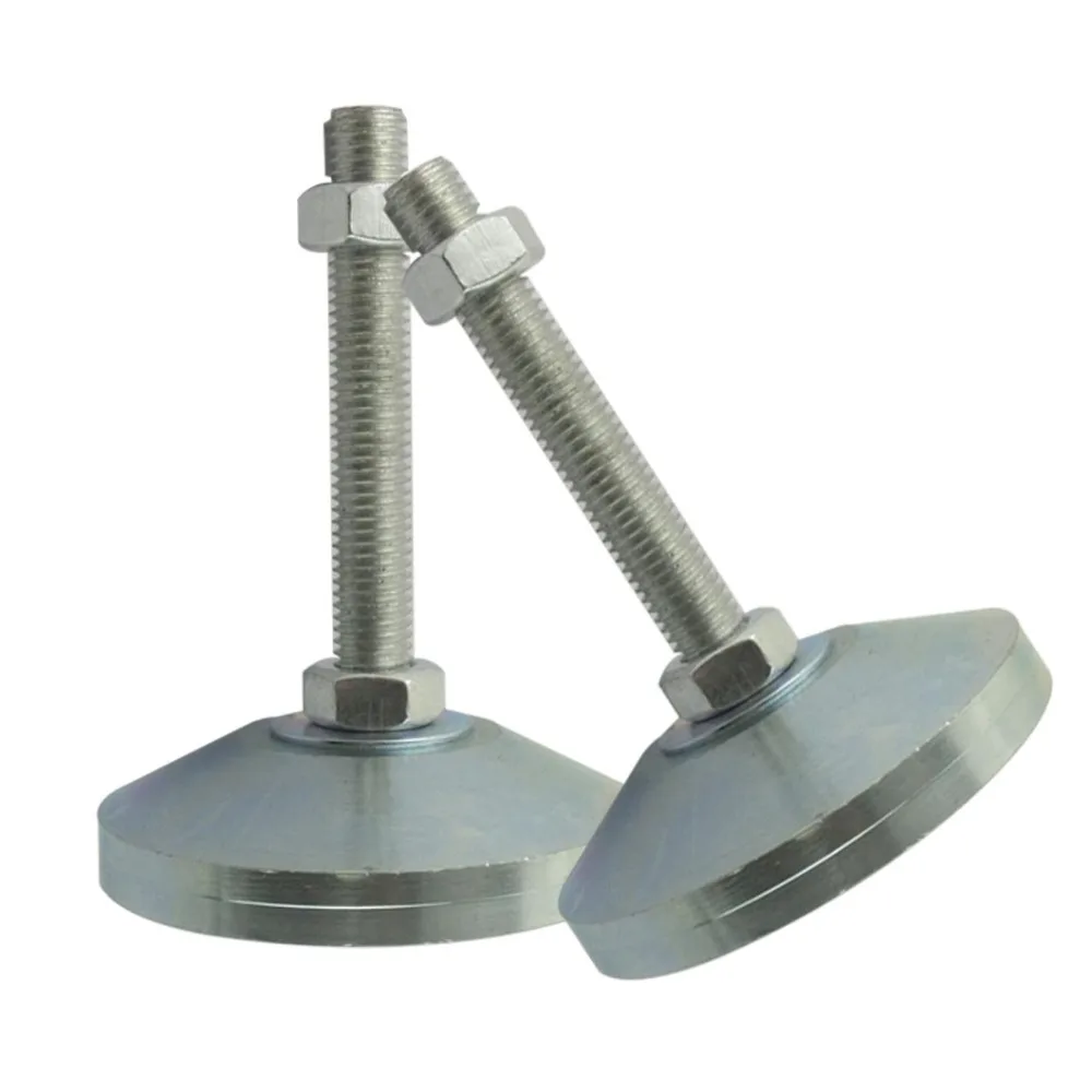 2pcs M16x100mm Adjustable Foot Cups Solid Steel Base 80mm Diameter Articulated Feet M16 Thread Leveling Foot