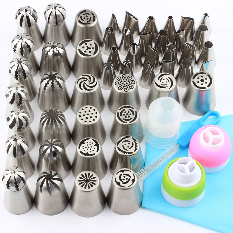 

52Pcs/Set Russian Big Size Rose Pastry Tips Ball Sphere Stainless Steel Icing Piping Nozzles Dessert Baking Kitchen Gadgets