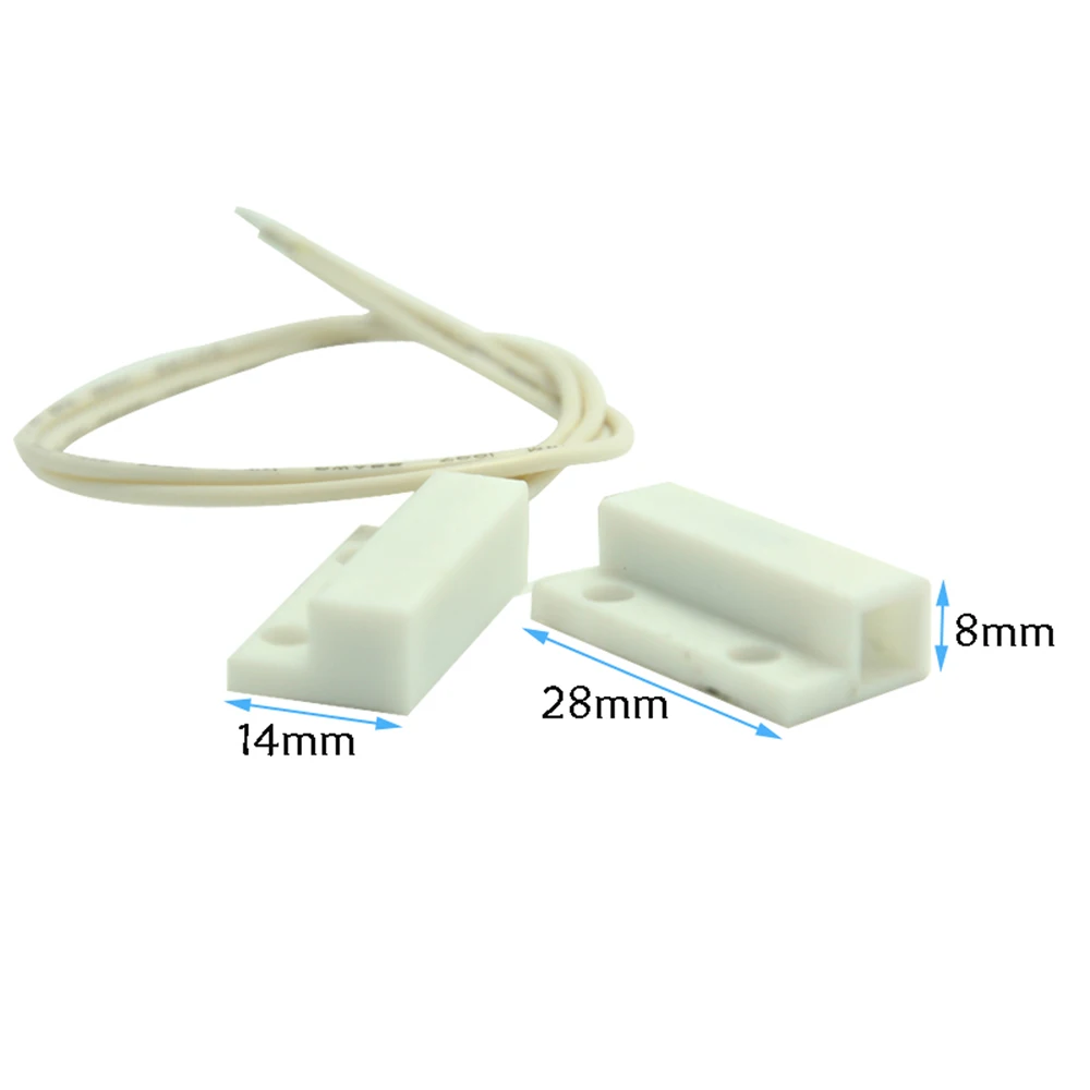 20Pcs/Bag Plastic Wire Door Contact Sensor Magnet Reed Switch Door Window Open Alarm Magnetic Detector For Security System