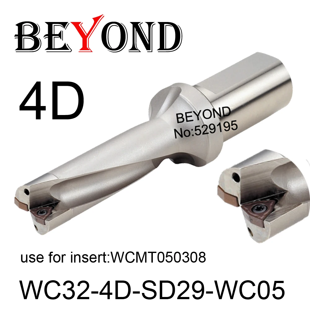 

BEYOND WC 29mm 29.5mm WC32-4D-SD29-WC05 WC32-4D-SD29.5-WC05 U Drilling Carbide Inserts WCMT050308 Drill Bit Indexable CNC Tools