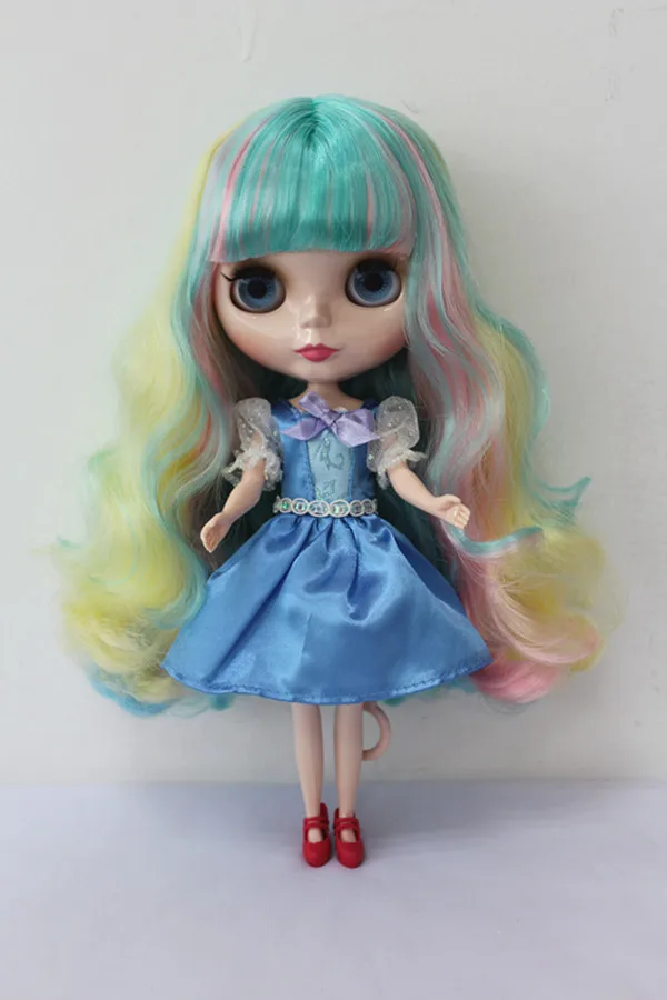 

Free Shipping big discount RBL-164DIY Nude Blyth doll birthday gift for girl 4colour big eyes dolls with beautiful Hair cute toy