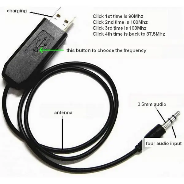 

Wireless Audio PLL USB Stereo FM Transmitter for computer