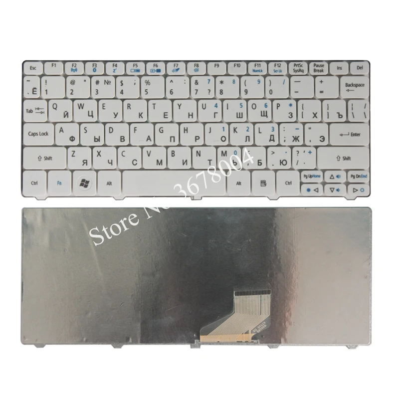 For Acer One D255 D255E 522 D257 AO533 532 532H 521 ZH9 533 AOD257 D260 D270 AOD260 532G AO522 White Laptop keyboard Russian/RU