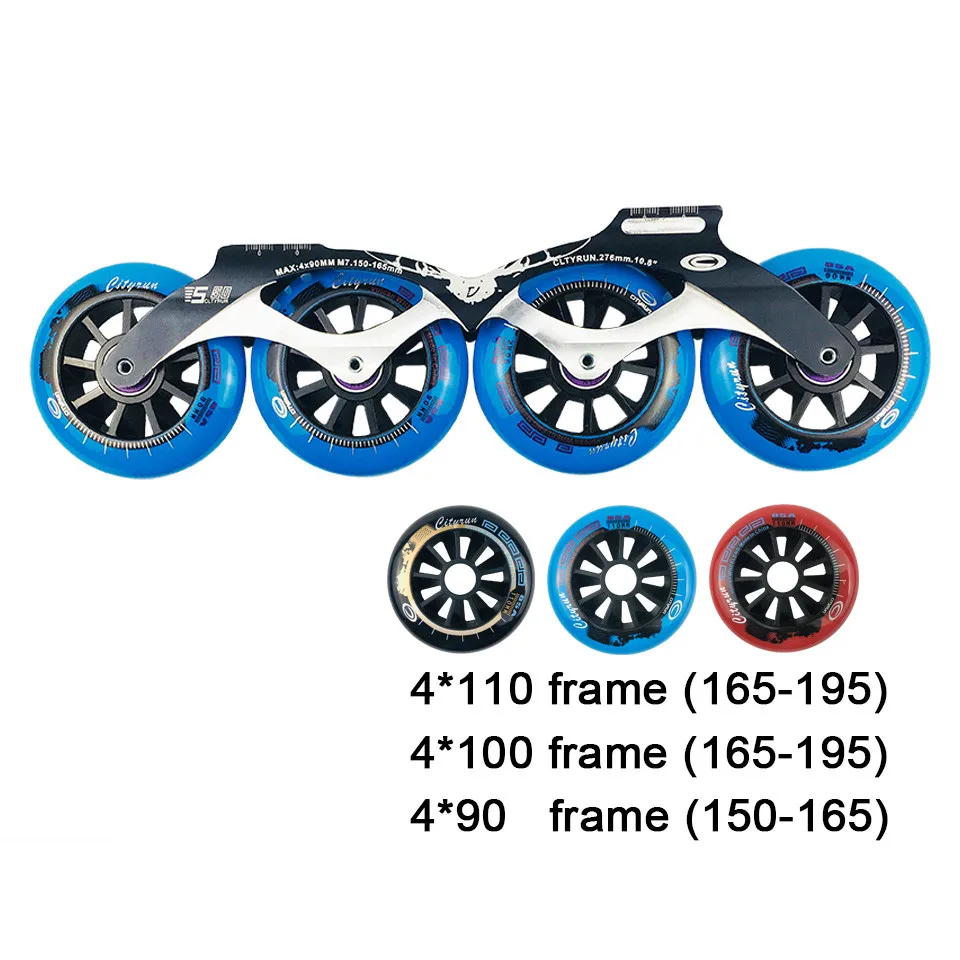 

Cityrun Inline Roller Skates Base 4*90/100/110mm Frame & Wheels for Speed Skating for Adult Kids Skates Boots XX2