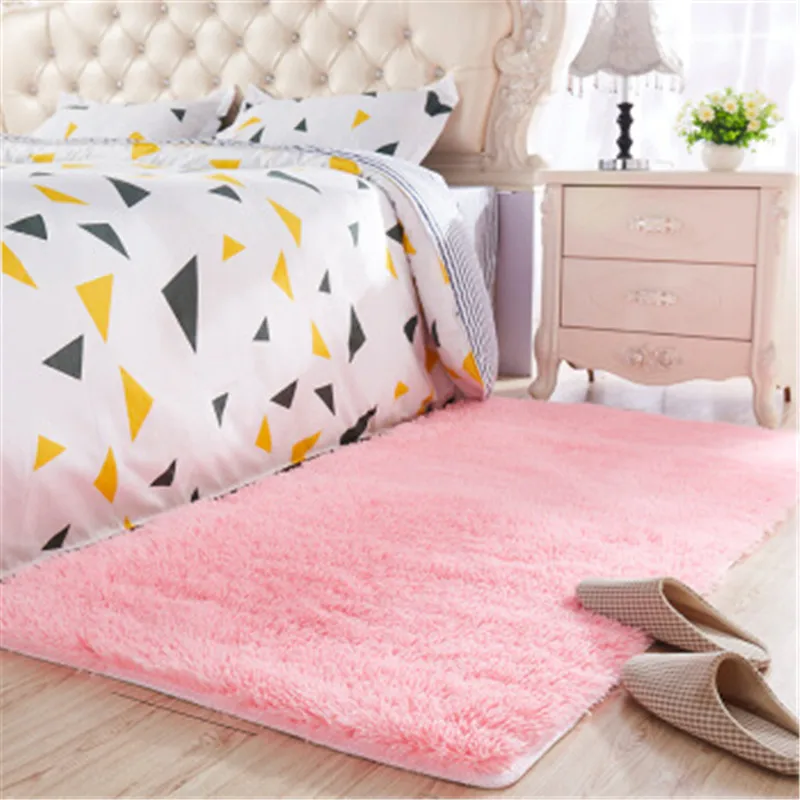 Top selling long hair Thickened washed silk hair non-slip carpet living room coffee table blanket bedroom rugs  bedside mat