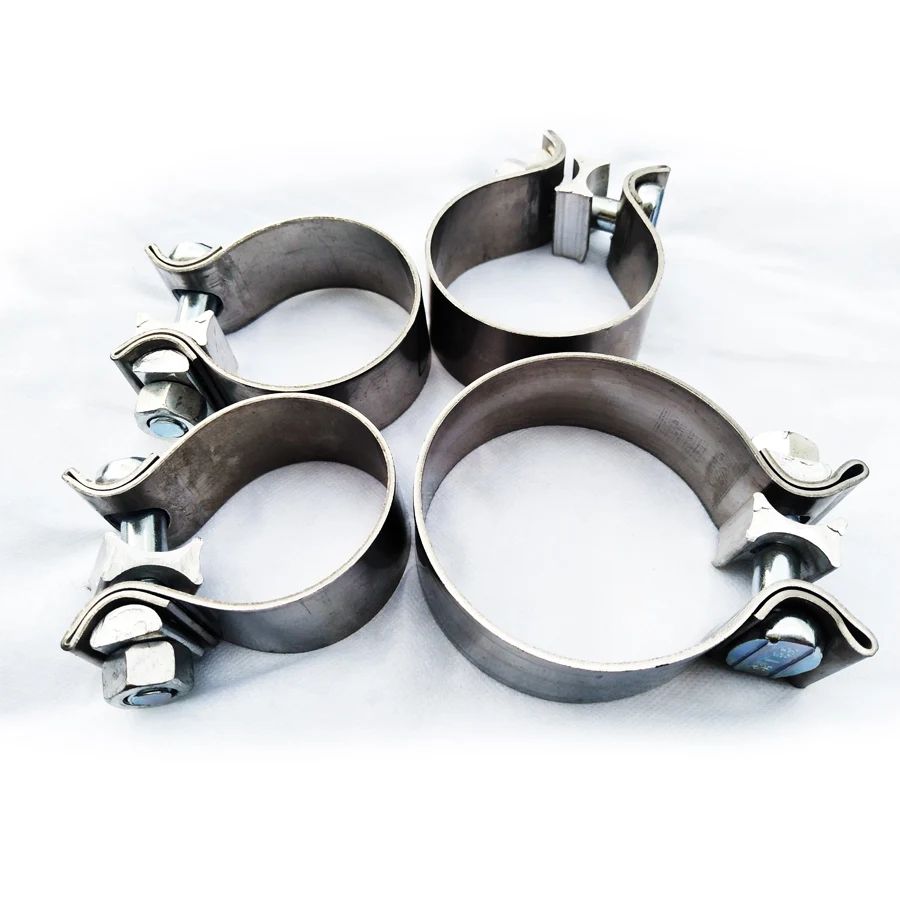 ZUCZUG  High Strength Butt Joint Universal Stainless Steel Exhaust Clamp Band Kit Auto Turbo Pipe Clips