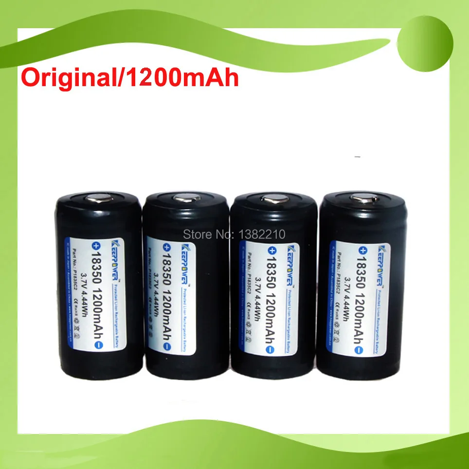 4PCS/LOT Genuine Keeppower 3.6V 18350 1200mAh PROTECTED Real Large Capacity High End Flashlight Battery