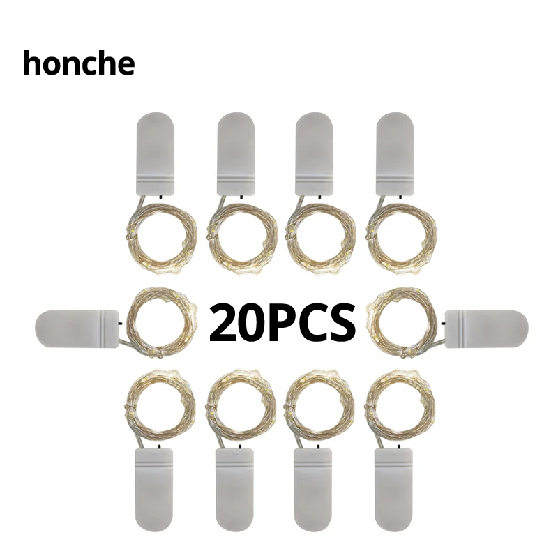 

20PCS 3M 30 LED Copper Wire Fairy Garland Lamp LEDs String Lights Christmas Wedding Home Party Decoration Powered CR2032 Battery