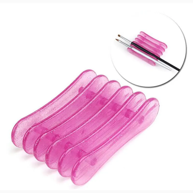 5 Grids Brush Holder Pen Rest Display Stand Acrylic Nail Art Showing Shelf Plastic Manicure Tools