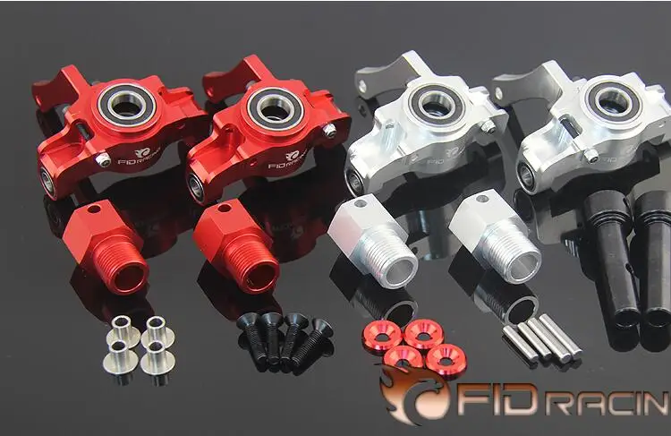 FID CNC alloy front axle housings wheel hub carrier include extenders for LOSI DBXL 1/5 rc car gas