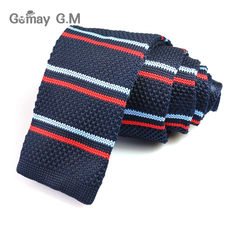 Fashion Striped Men Ties Knit Neck Ties For Men Wedding Suits Knitted Neckties Leisure Gravatas Business Skinny Mens Tie