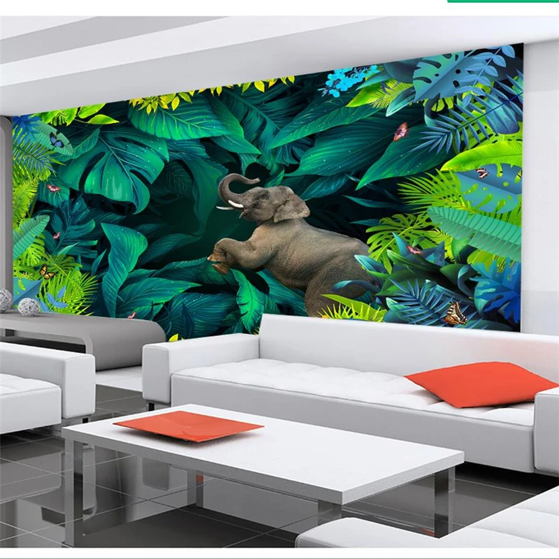 

wellyu papel parede Custom wallpaperTropical rain forest plant 3D stereo landscape TV wall decoration painting behang