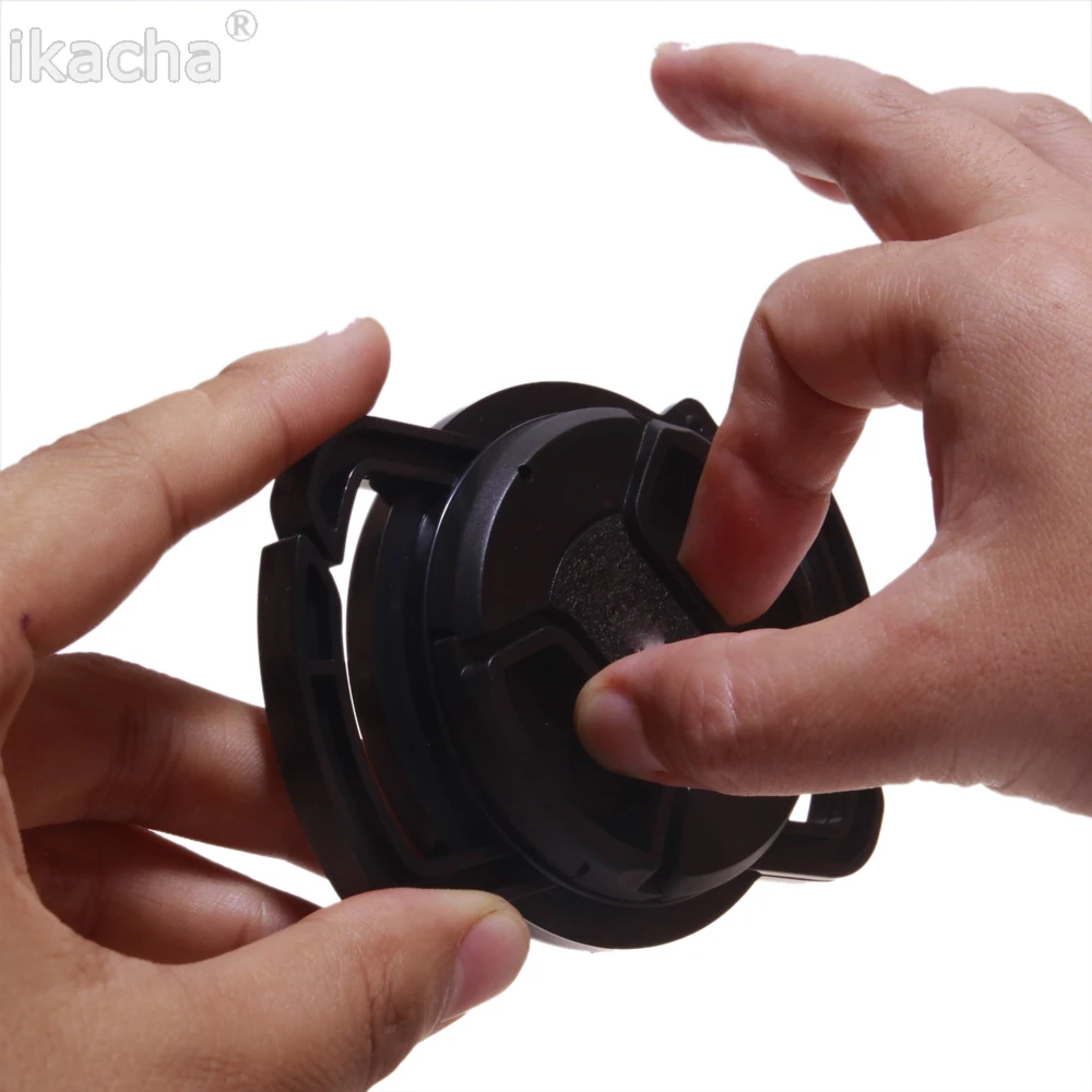 2 in 1 Camera Lens Cap Cover+Buckle 40.5 43 49 52 55 58 62 67 72 77 82mm Snap-On Lens Front DSLR Lens for Canon Nikon Sony