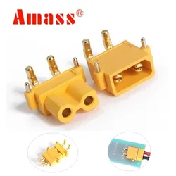 2Pairs AMASS XT30PW Banana golden XT30 Upgrade Right Angle Plug Connector male female ESC Motor PCB board plug connector 40%Off