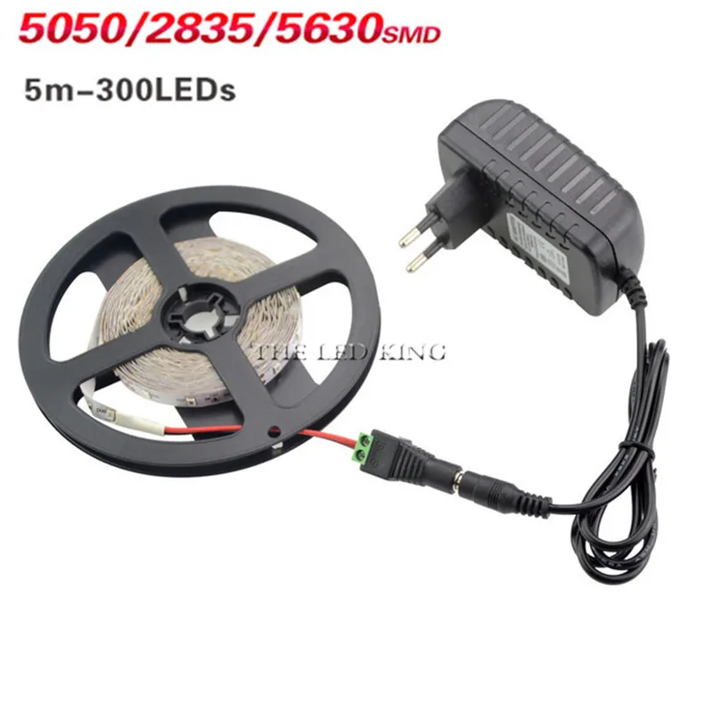 Smd Rgb Led Strip Licht 2835 1M 2M 3M 4M 5M Led Licht Rgb Leds tape Lint Flexibele Controller Dc 12V Adapter Set Rood Blauw Groen