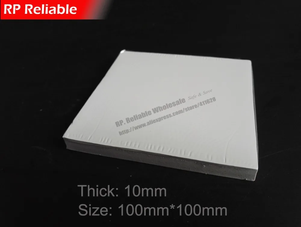 1pcs 10mm Thick, 100mm*100mm Soft Silicone Thermal Pads for Power Supply, LED, Heat Sink Heat Transfer -- RP Reliable