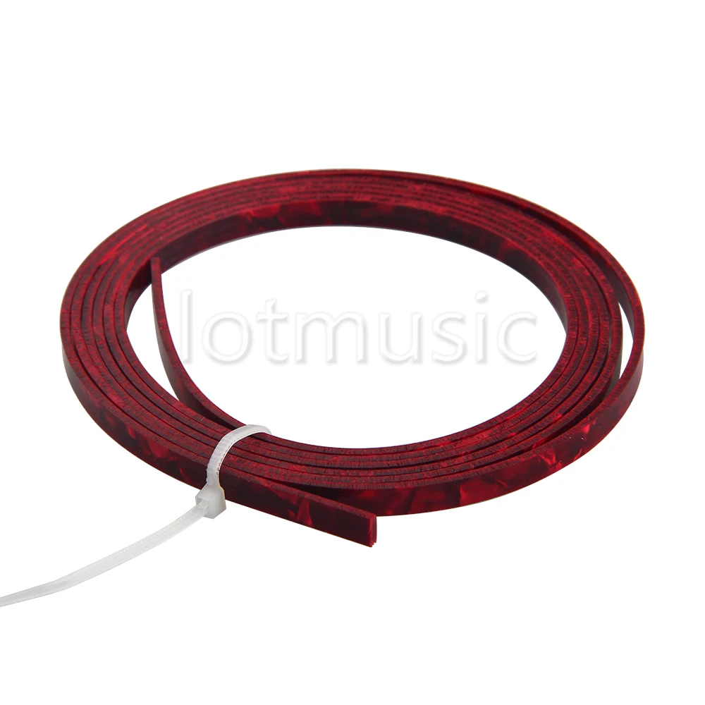 2 pcs 5 Feet Celluloid Acoustic Guitar Binding Purfling Strip 5mm x 1.5mm Red Pearl