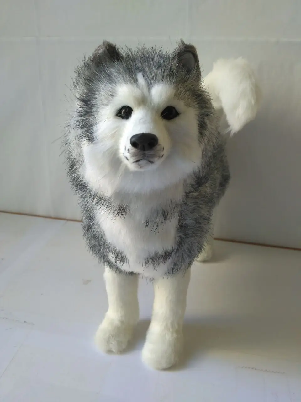 

Симуляция Хаски модельная игрушка в виде собаки полиэтилен и мех большой 32x10x25 см стоящая игрушка ручной работы хаски, игрушка для украшения дома d2734