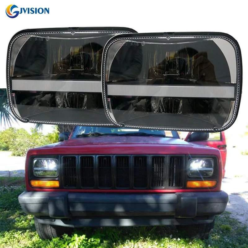 

5x7'' Rectangular LED Headlight 6x7 Inch Square LED Truck Headlamp DRL For Jeep Wrangler YJ Cherokee XJ Trucks 4x4 Offroad