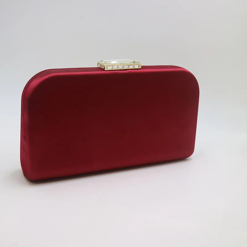 NUPHIA New Book Shape Silk Satin Evening Clutches and Evening Bags Red (Wine)