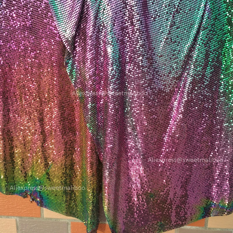 45*30CM Bling Metal Mesh Fabric Metallic Cloth Sequin Sequined Fabric DIY Doll Belt sewing cloth dress Home Decoration Curtain