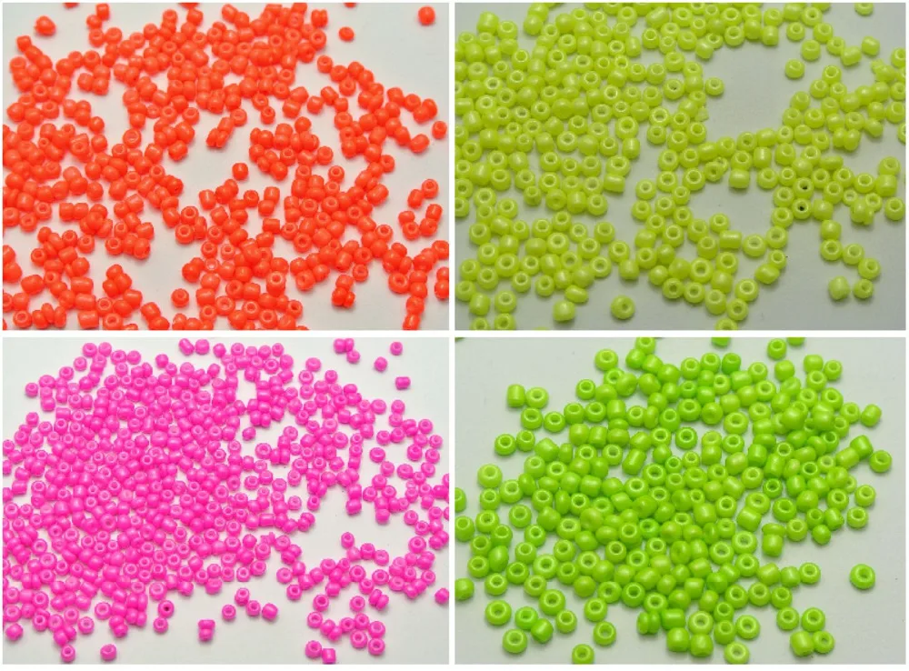 2000 Neon Color Opaque Glass Seed Beads Rondelle 3mm (8/0) Pick your Color