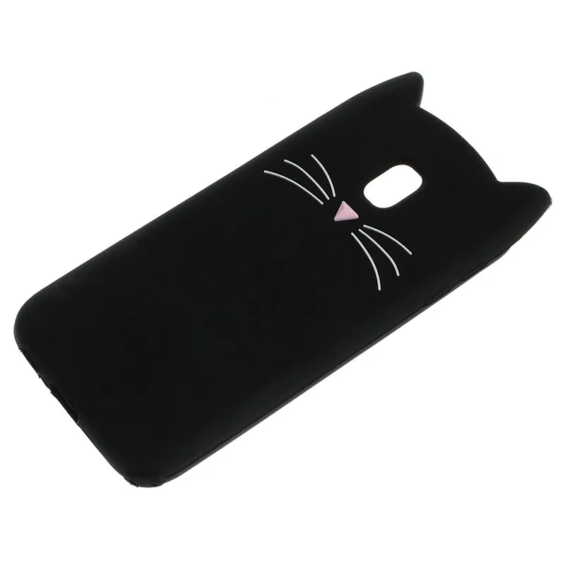 3D Bearded Cat Ears Phone Case For Samsung Galaxy J4+ J4Plus J5Pro S7edge Cute Cartoon Moustache Cat Soft Silicone Back Cover