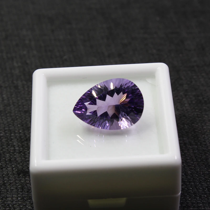 Brilliant amethyst loose stone 100% natural amethyst gemstone for pendant 10 mm * 14 mm * 7 mm 5.3 ct pear cut amethyst