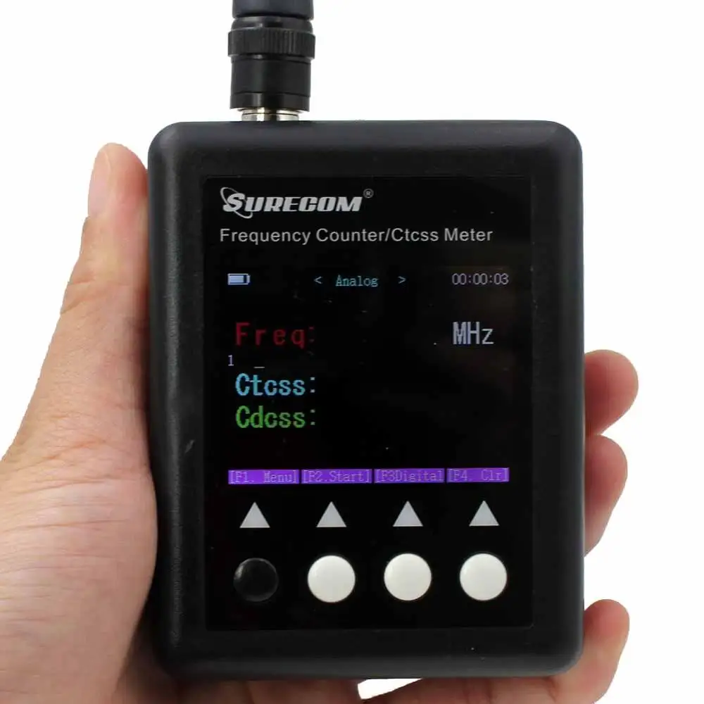 Imagem -03 - Radio Medidor de Frequência Portátil com Ctccss Dcs Decoder Frequency Counter Frequency Counter 27mhz a 3000mhz Surecom-sf401