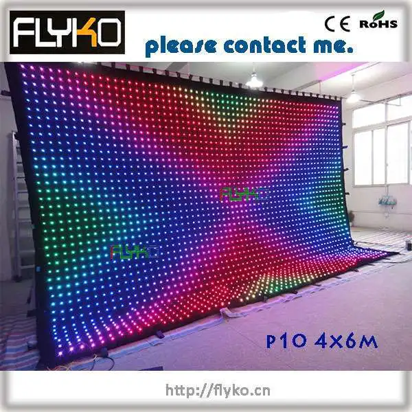 

foldable led screen sofeware system electric led video cloth curtain night club decor