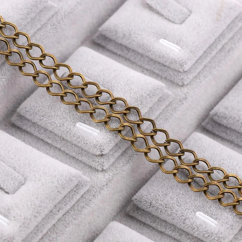 Iron Width 1.2x7x8mm Antique Bronze Rope Chain Necklace Statement Iron Necklace Chain Fit Bracelets Open Link Chain