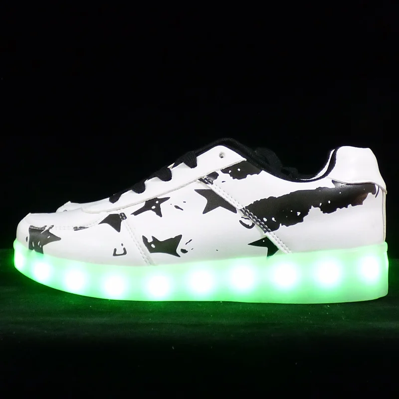 7ipupas Colorful Luminous sneakers Unisex led shoe boy with lighted sole for kids light up shoe girl Glowing Usb charge sneakers